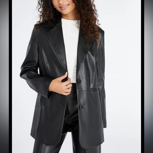 Forever 21 Jackets & Blazers - Black Faux Leather Blazer